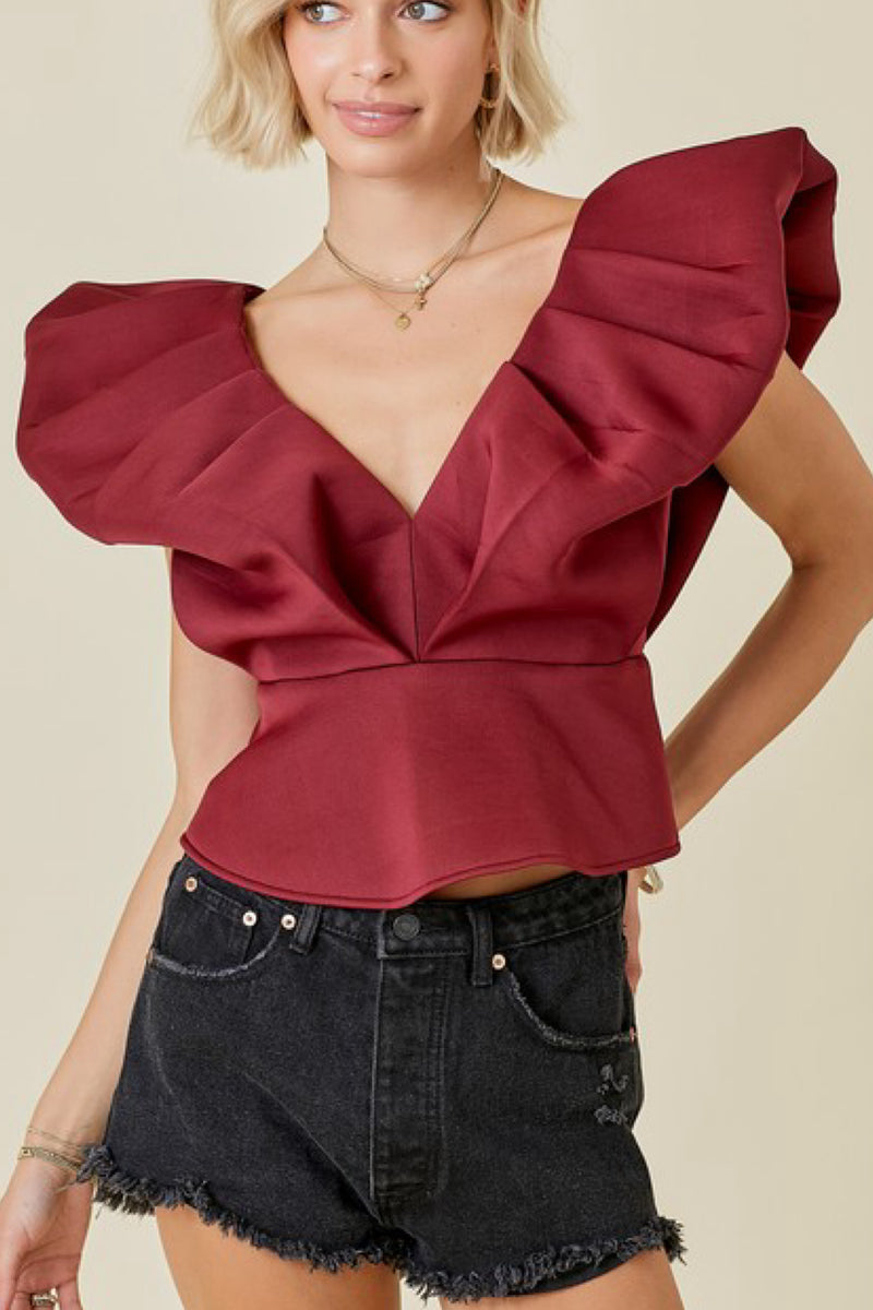 PEPLUM SCUBA TOP