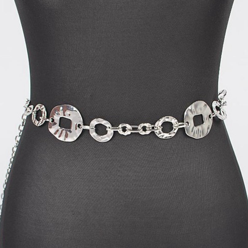 HAMMERED CIRCLES CHAIN BELT