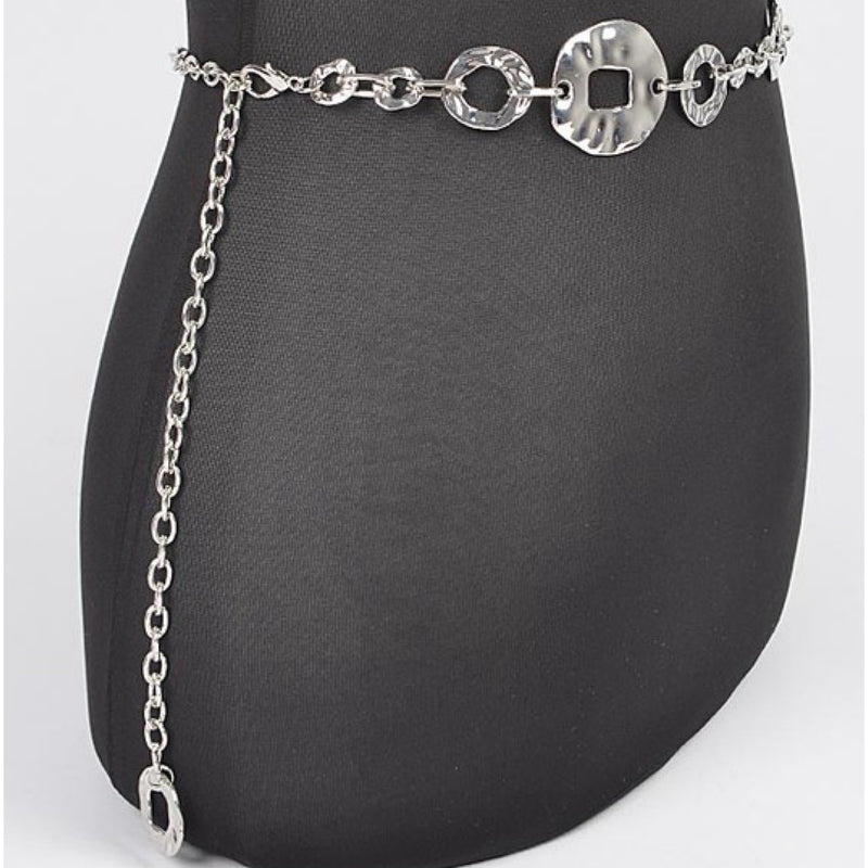 HAMMERED CIRCLES CHAIN BELT