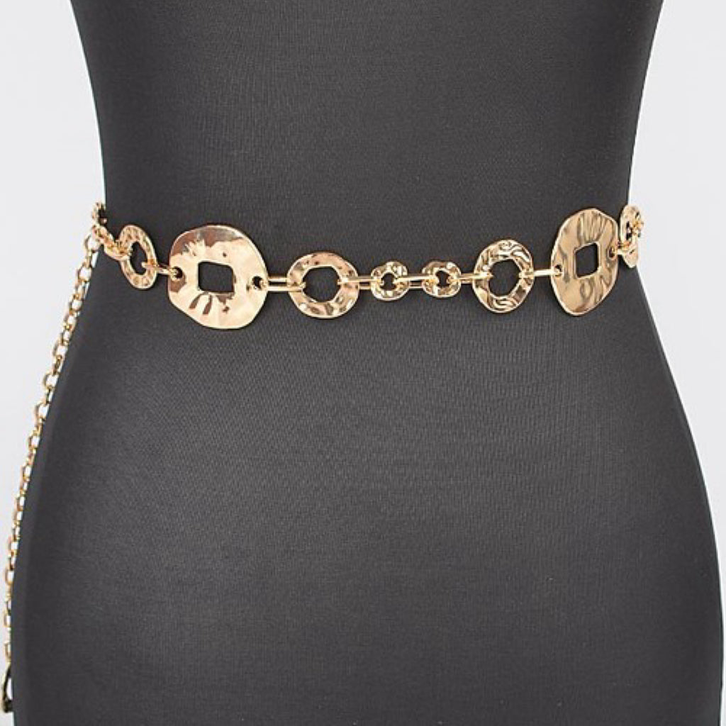 HAMMERED CIRCLES CHAIN BELT