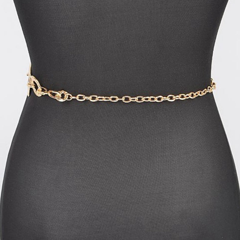 HAMMERED CIRCLES CHAIN BELT