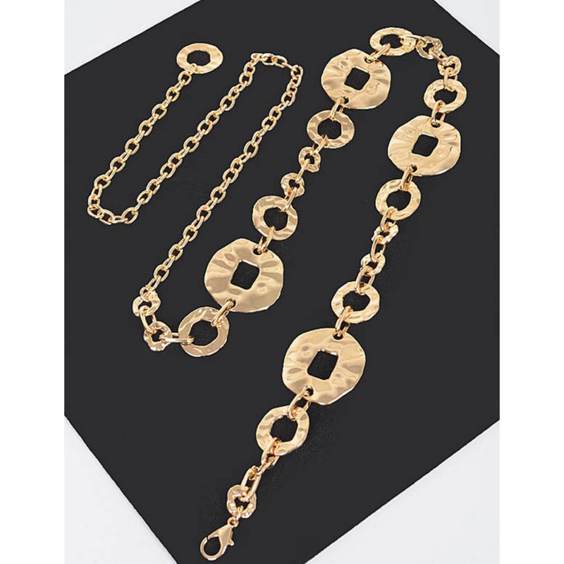 HAMMERED CIRCLES CHAIN BELT