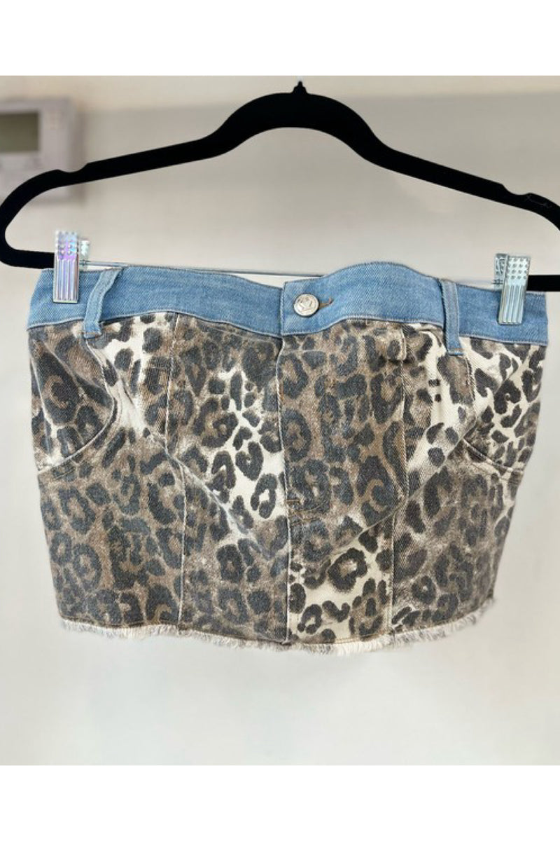 ANIMAL PRINT DENIM TOP