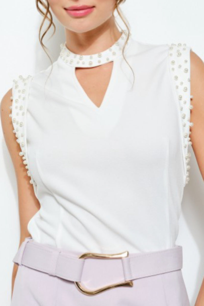 KEYHOLE PEARL TOP