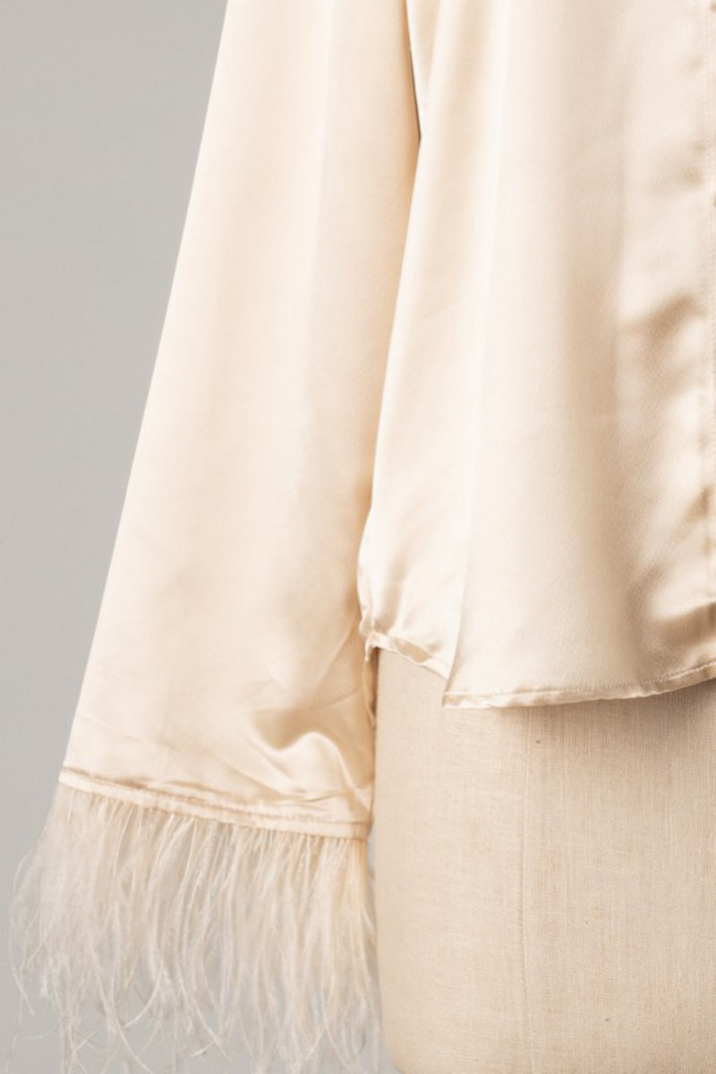 SATIN FEATHERS TOP