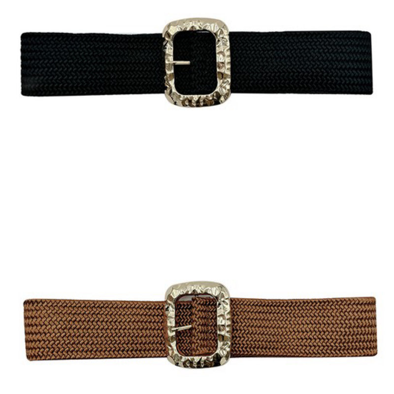 HAMMERED BUCKLE ELASTIC BELT