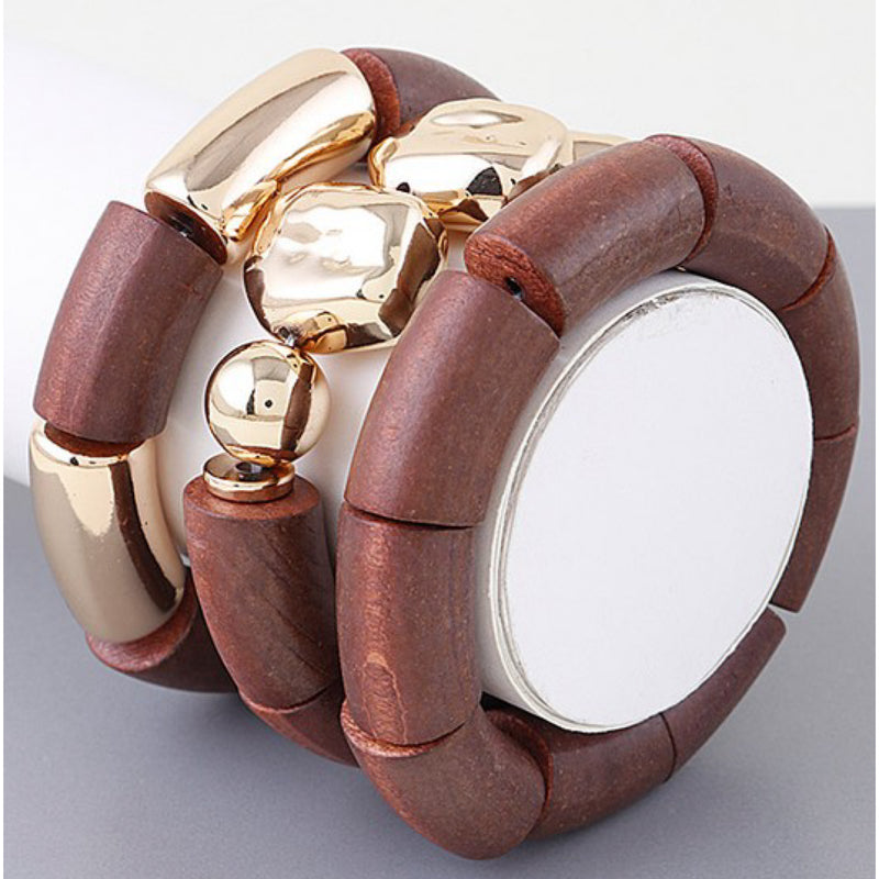 MULTI STONE WOOD BRACELETS