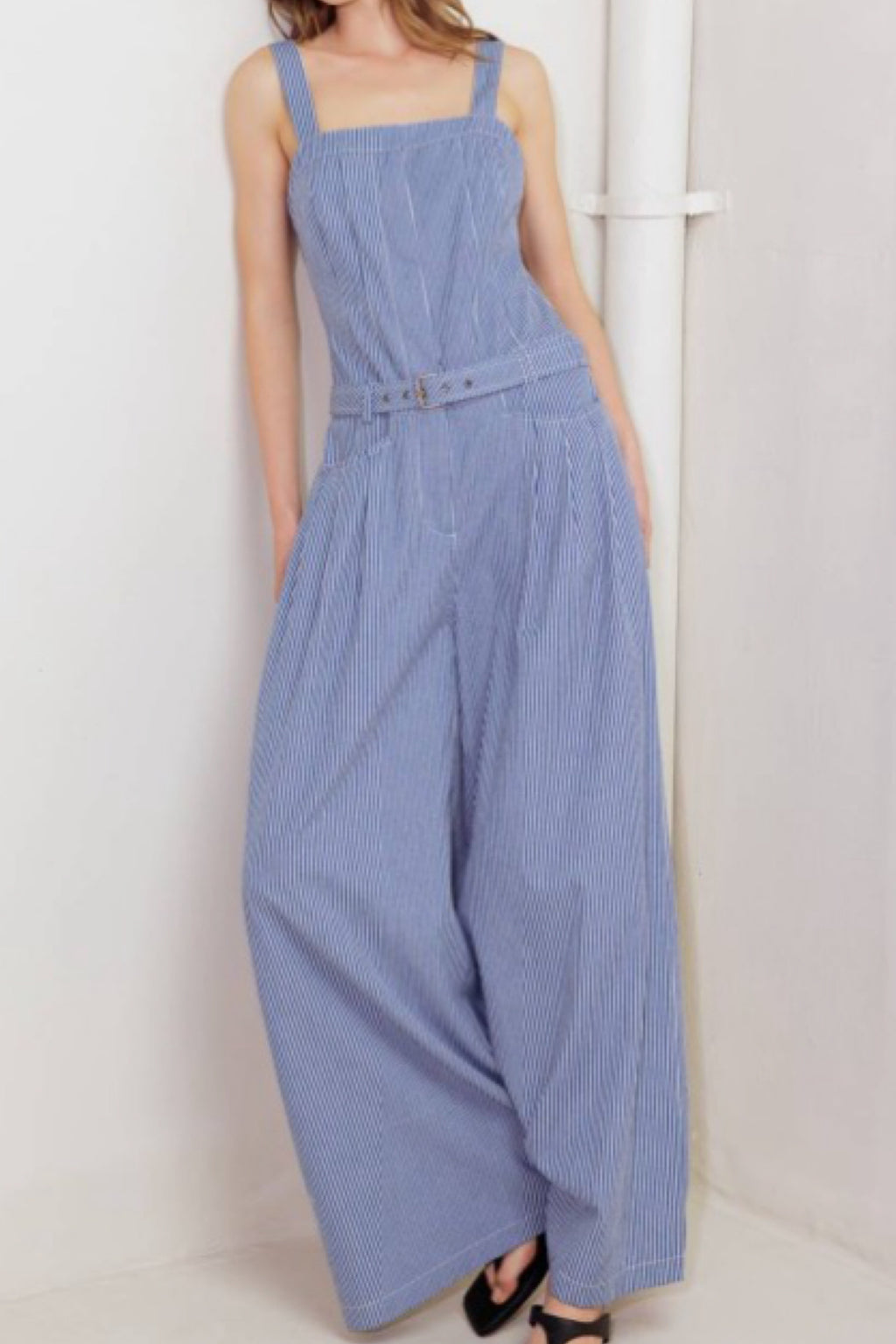 FLIRTY STRIPED JUMPSUIT