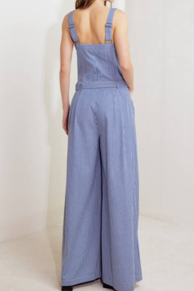 FLIRTY STRIPED JUMPSUIT