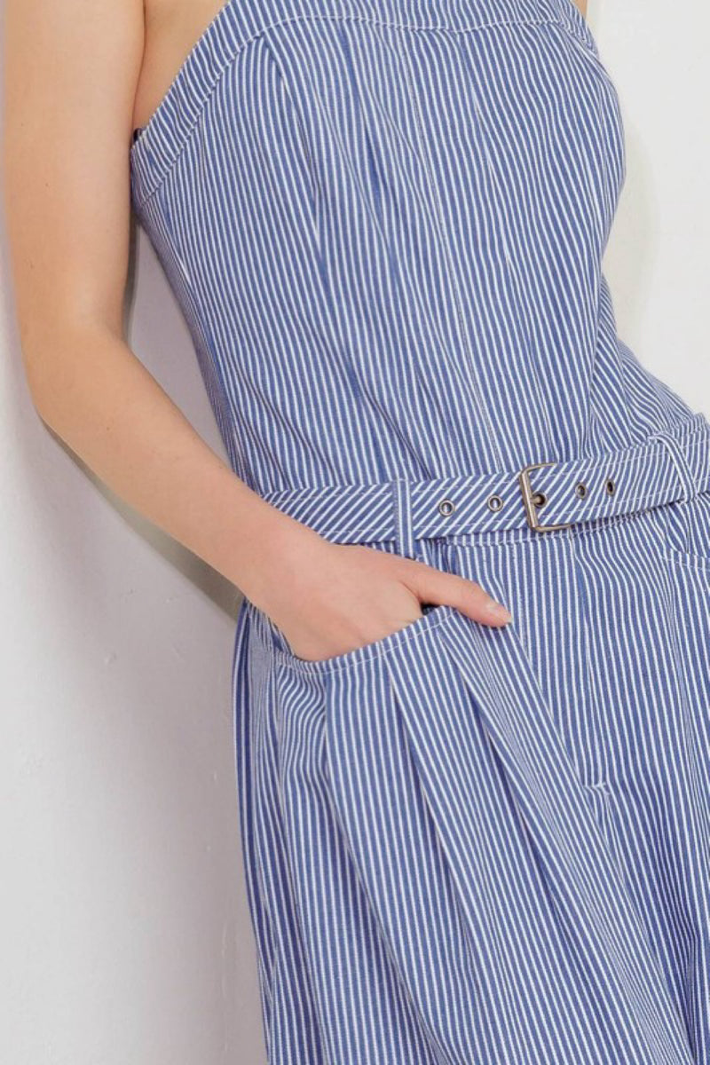 FLIRTY STRIPED JUMPSUIT