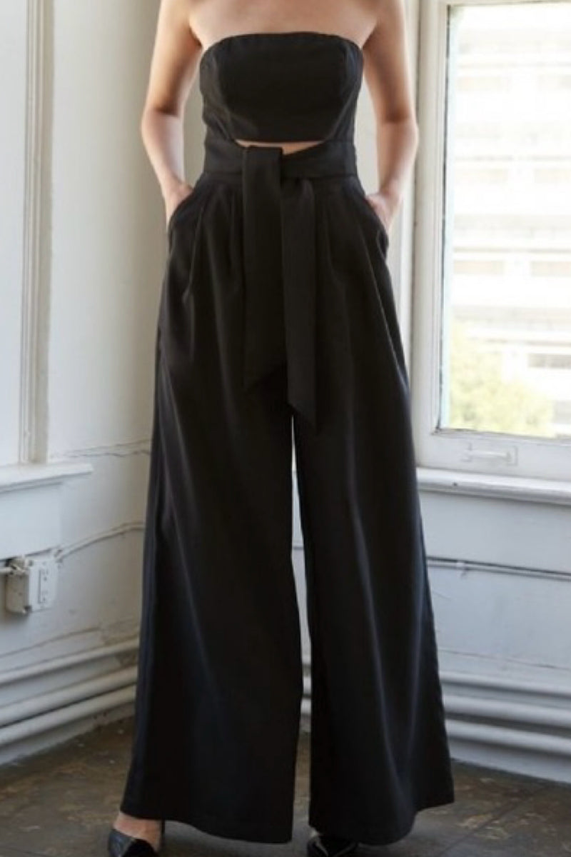 TUBE TOP TIE JUMPSUIT