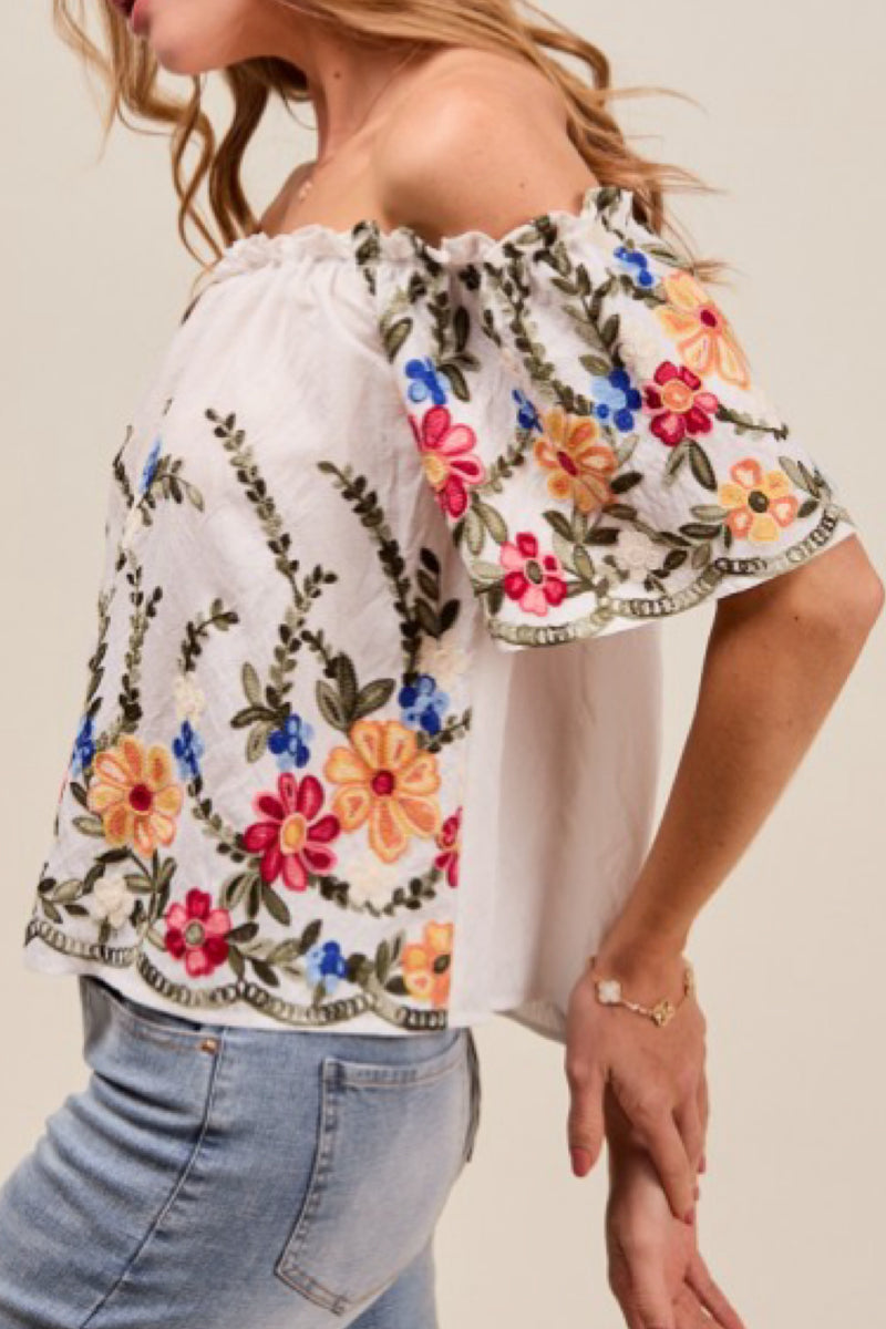 BABY DOLL EMBROIDERY TOP