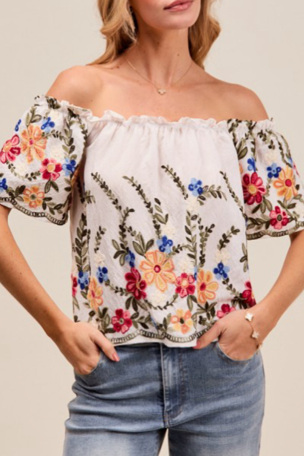 BABY DOLL EMBROIDERY TOP