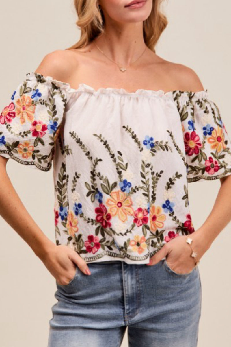 BABY DOLL EMBROIDERY TOP