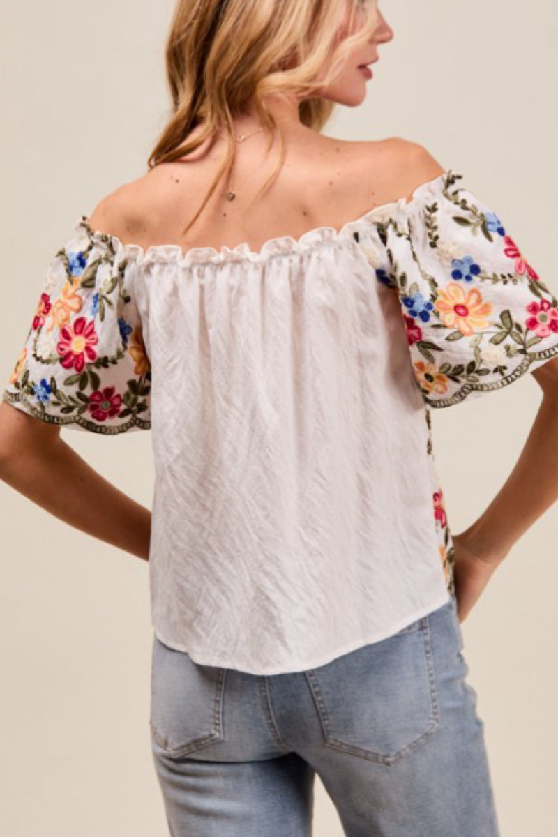 BABY DOLL EMBROIDERY TOP
