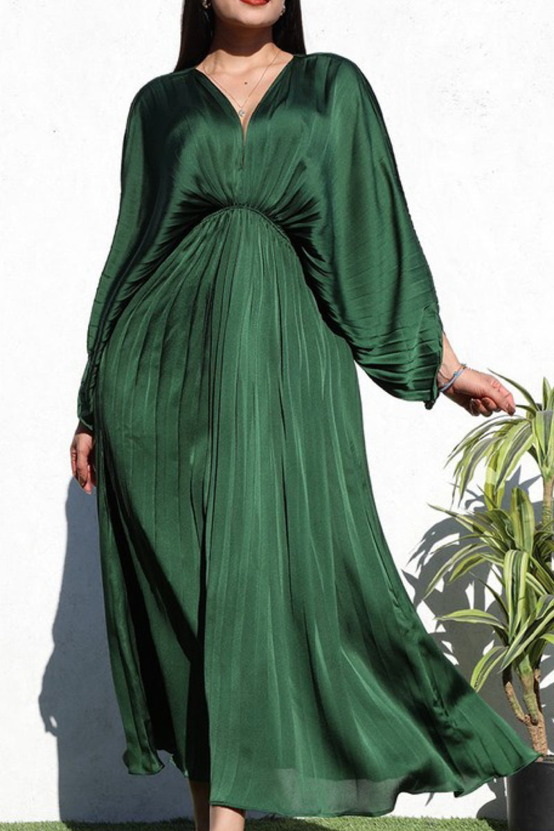 REBECCA PLEATED MAXI DRESS