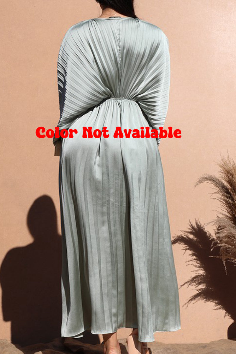 REBECCA PLEATED MAXI DRESS