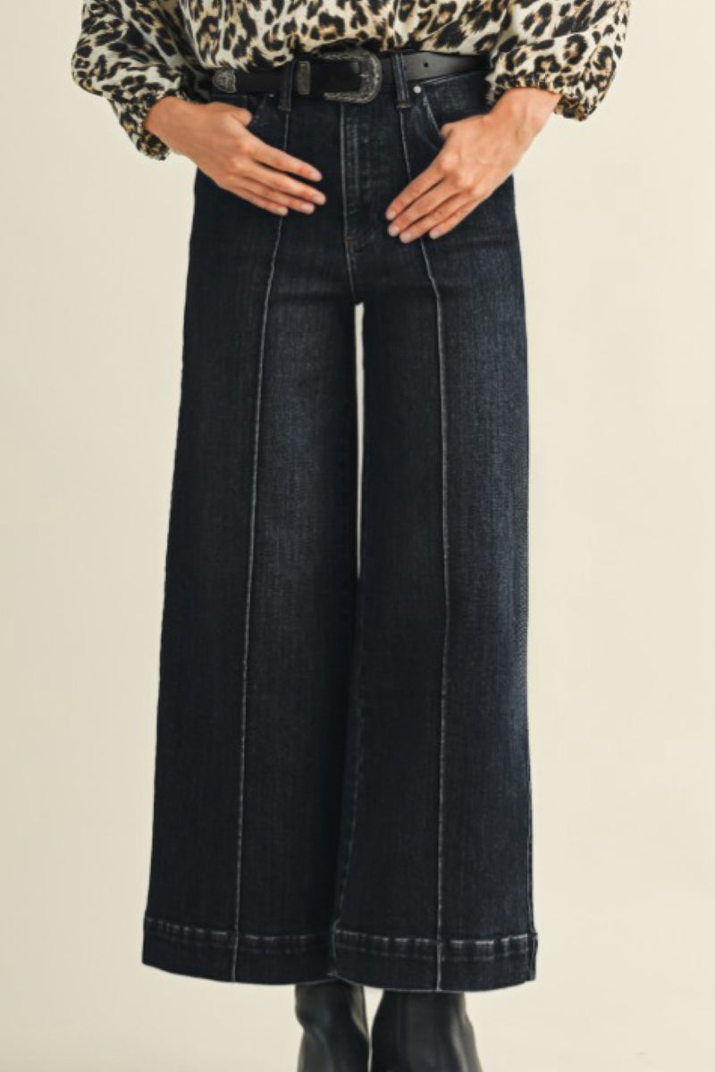 CROP PINTUCK DENIM