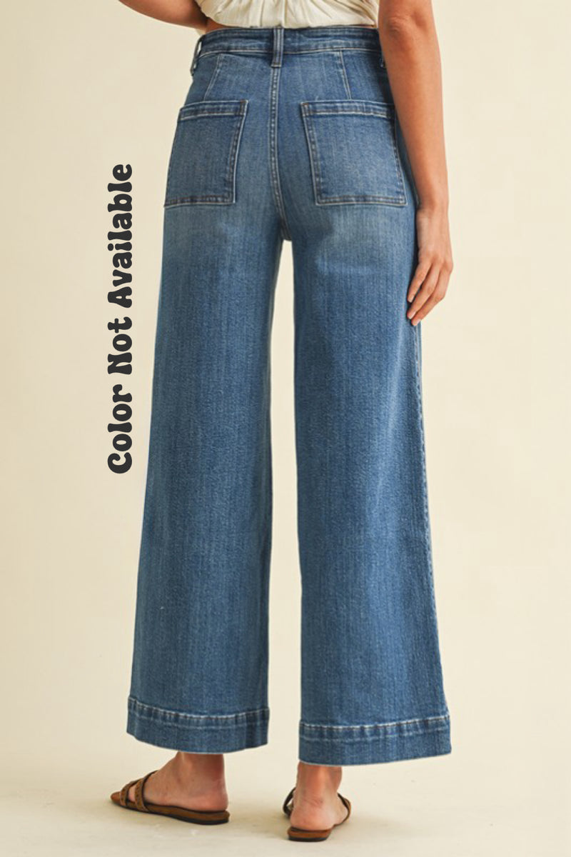 CROP PINTUCK DENIM
