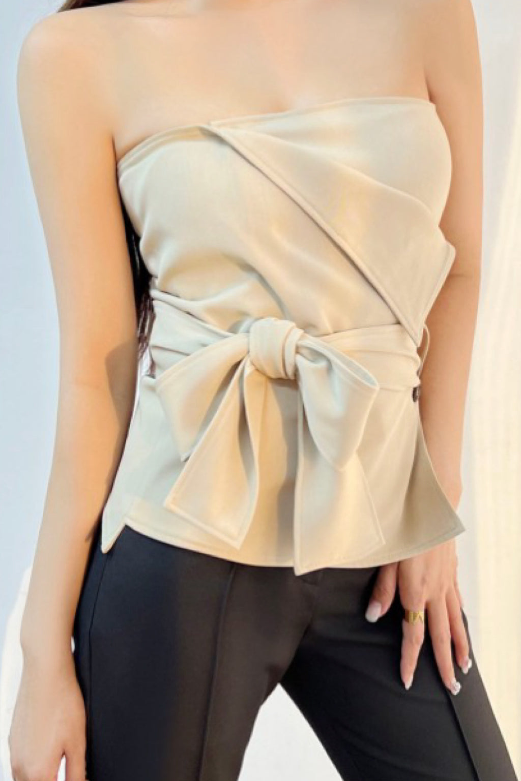ASYMMETRICAL WRAP TOP