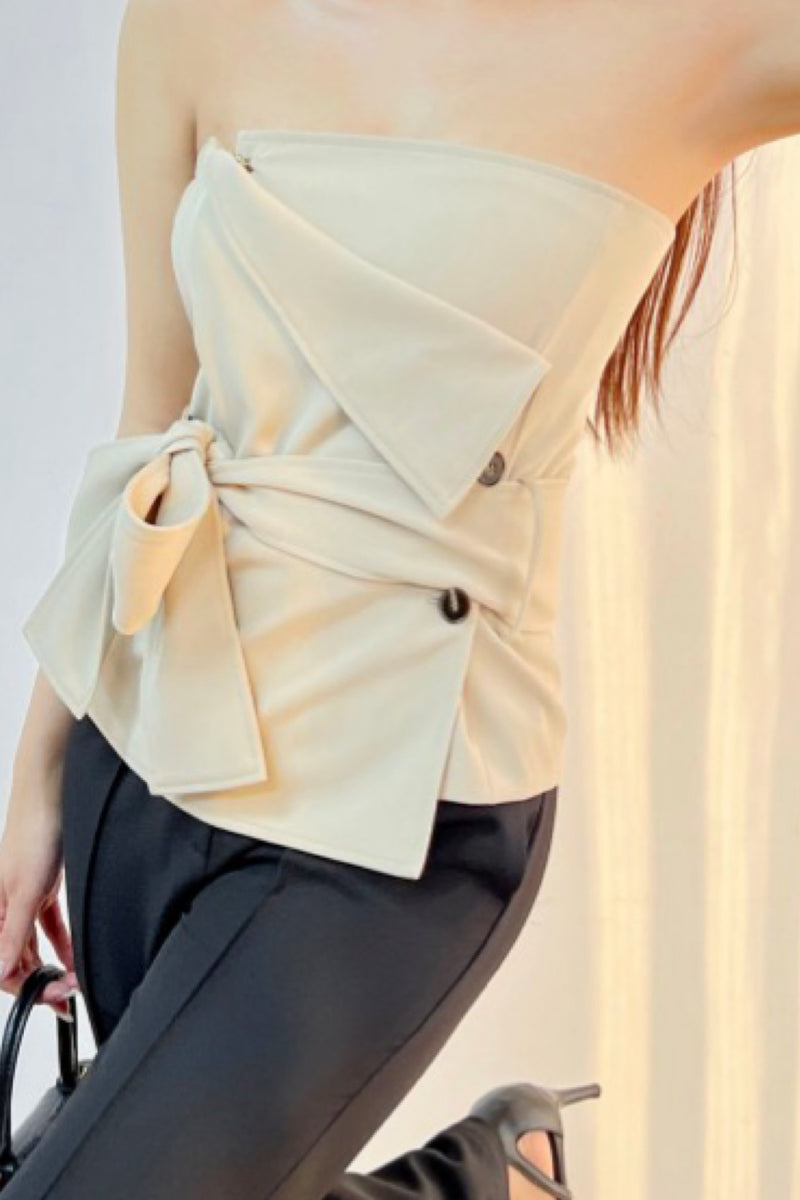 ASYMMETRICAL WRAP TOP