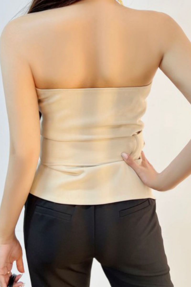 ASYMMETRICAL WRAP TOP