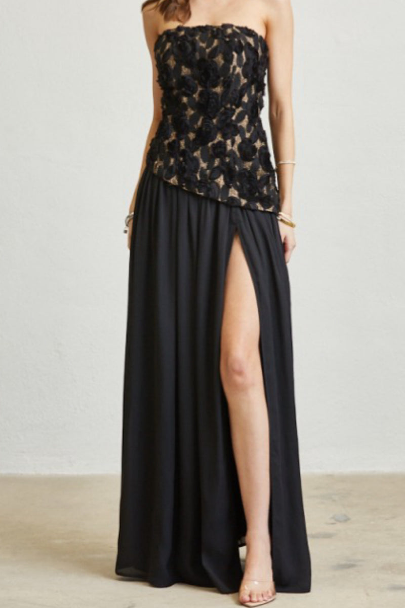 ROSETTE & CHIFFON FORMAL DRESS