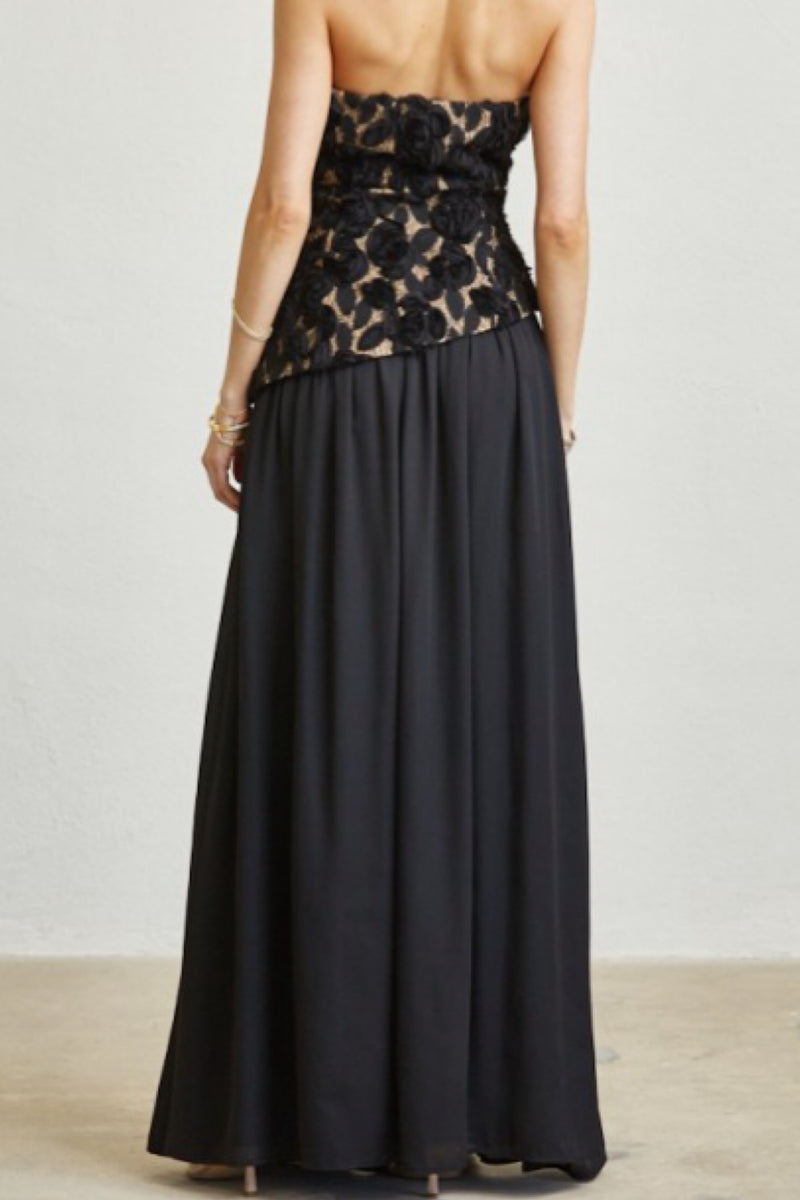 ROSETTE & CHIFFON FORMAL DRESS