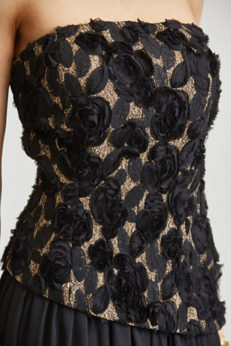 ROSETTE & CHIFFON FORMAL DRESS
