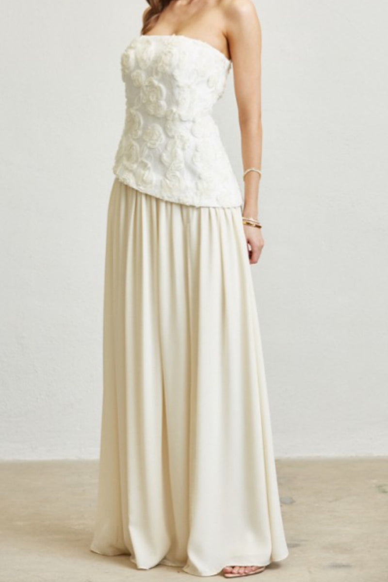 ROSETTE & CHIFFON FORMAL DRESS