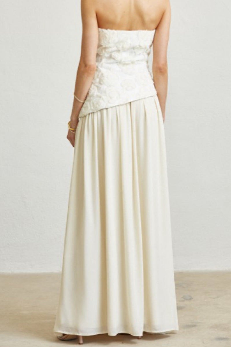 ROSETTE & CHIFFON FORMAL DRESS