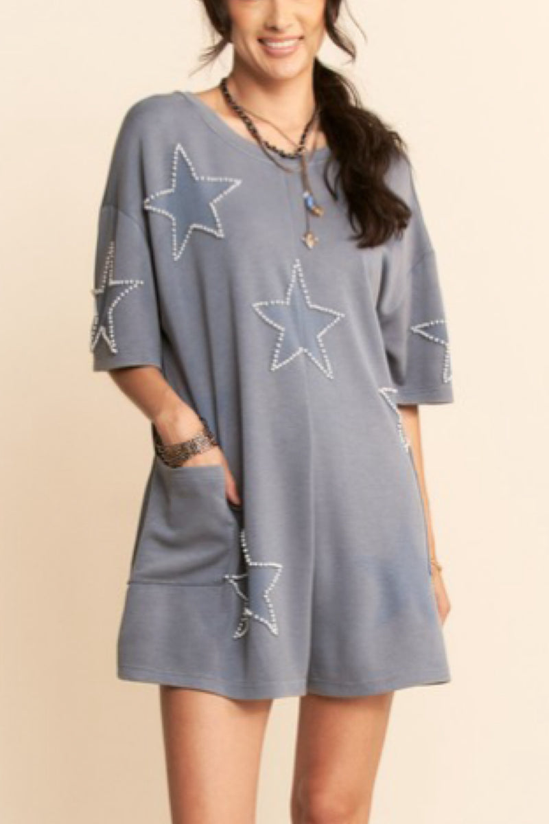 PLUS PEARLS ON STARS ROMPER