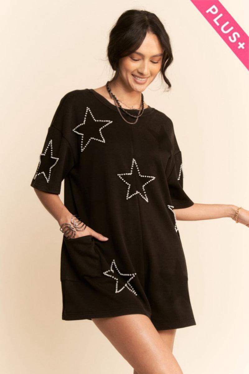 PLUS PEARLS ON STARS ROMPER