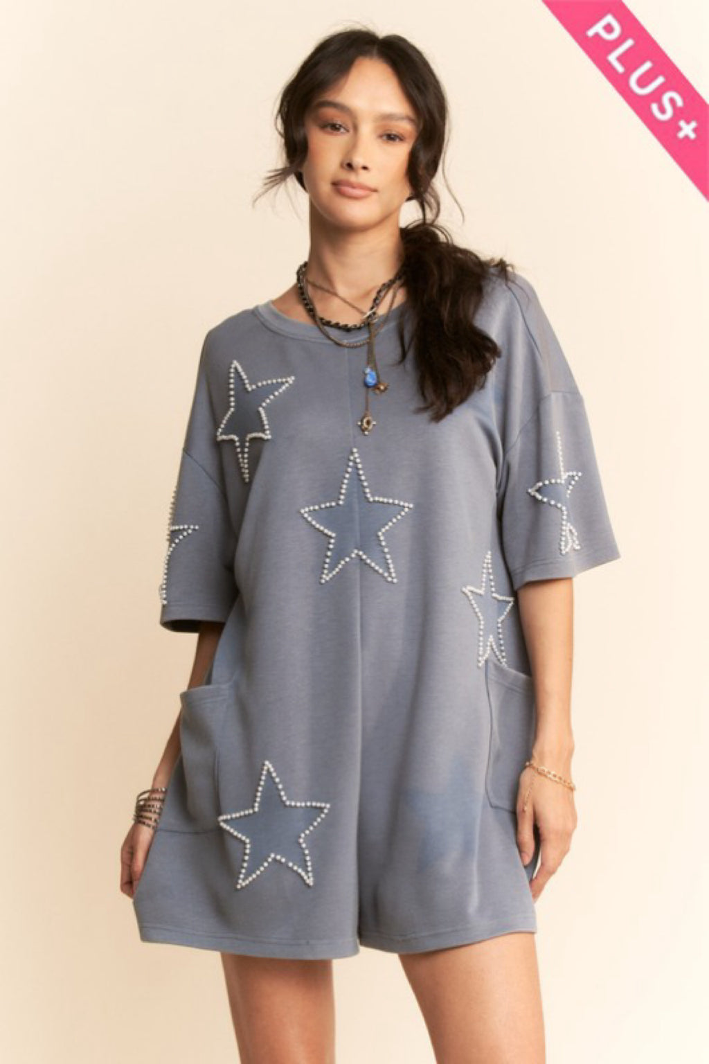 PLUS PEARLS ON STARS ROMPER