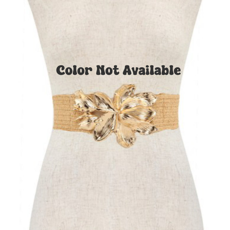 METAL ROSE ELASTIC STRAW BELT
