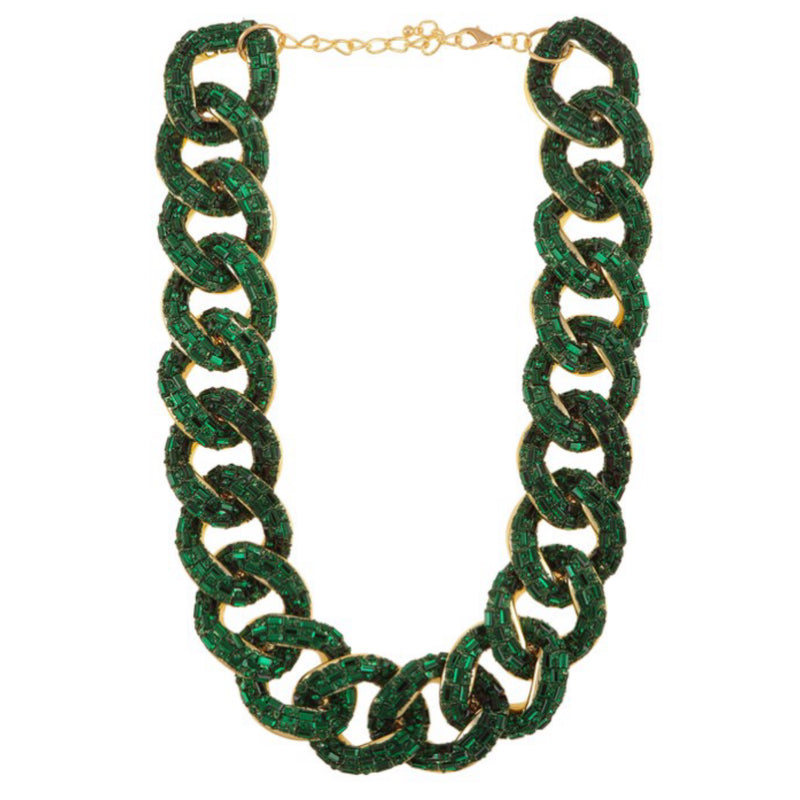 CRYSTALS ON CHAIN NECKLACE