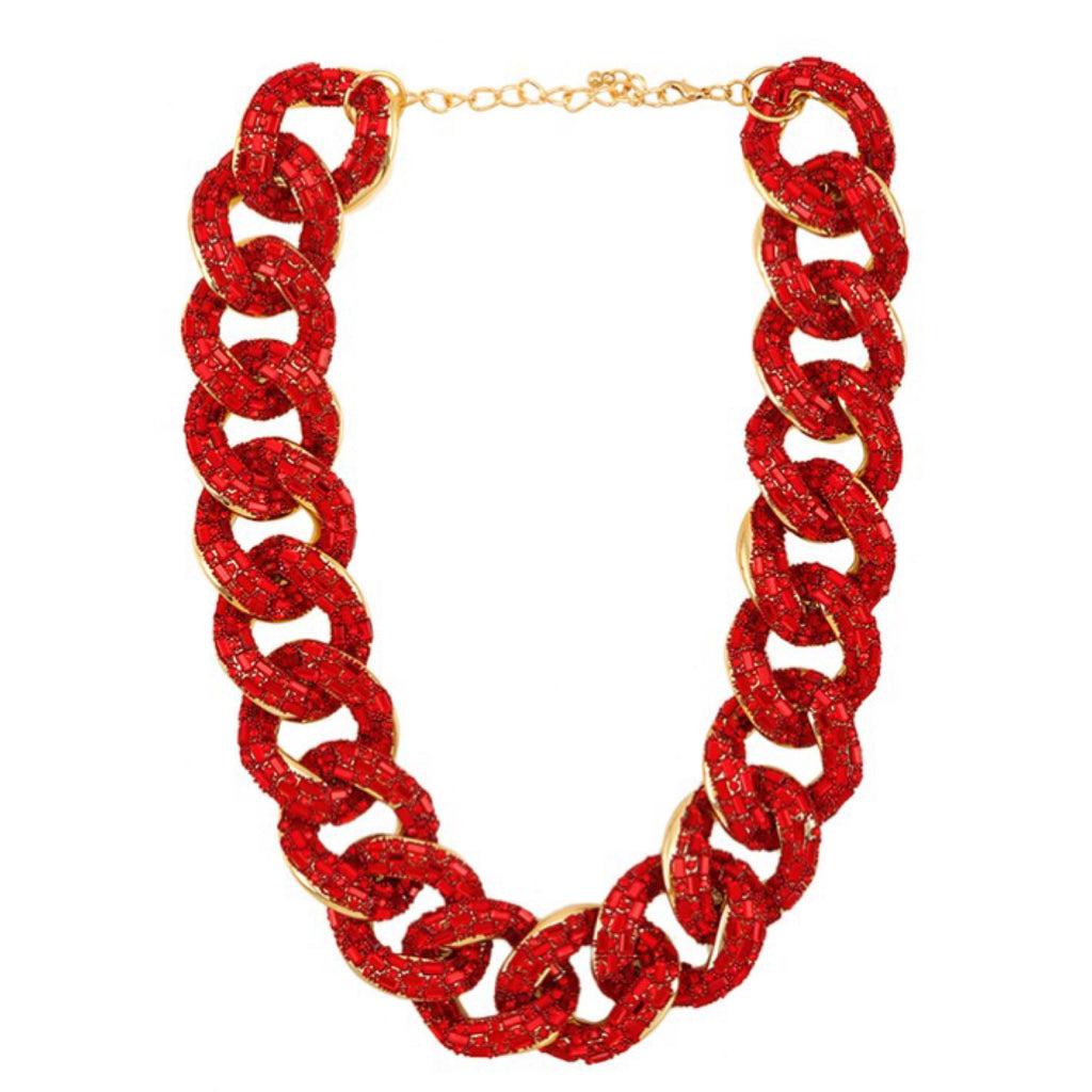 CRYSTALS ON CHAIN NECKLACE