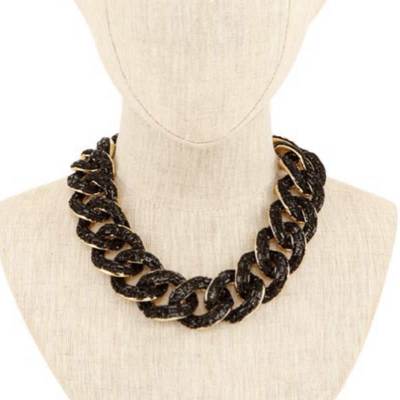CRYSTALS ON CHAIN NECKLACE