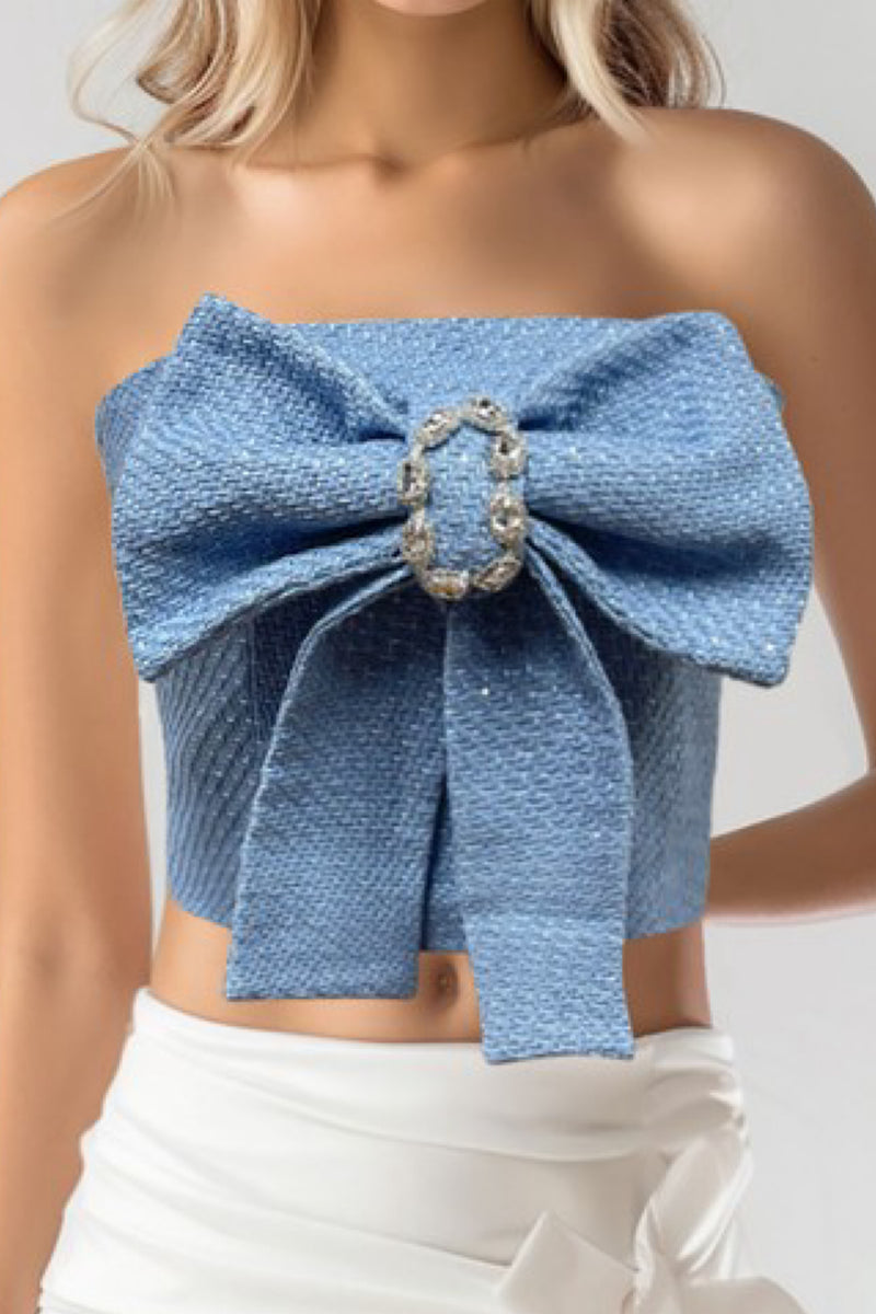 FASHION BOW STRAPLESS TOP