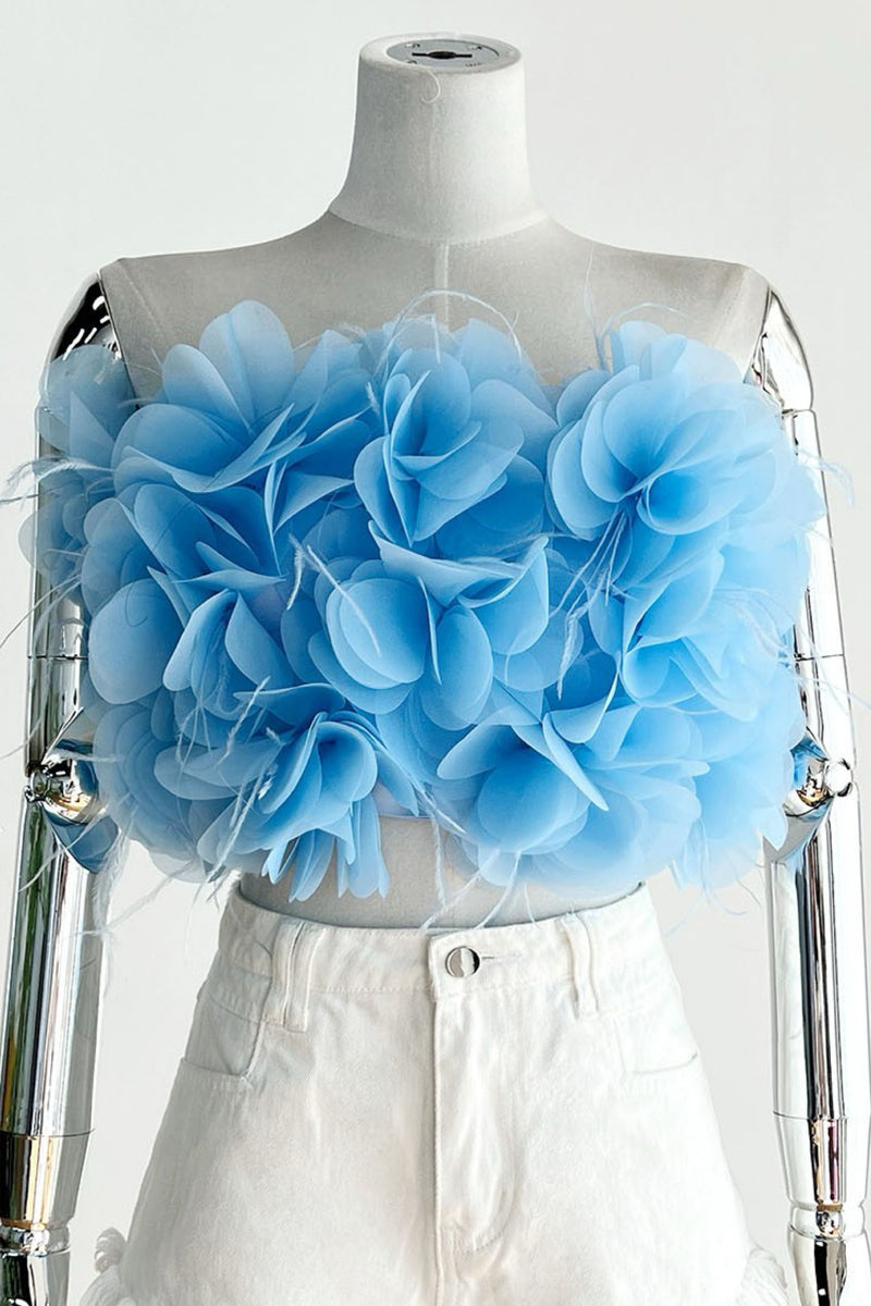 FLOWERS & FEATHERS TOP