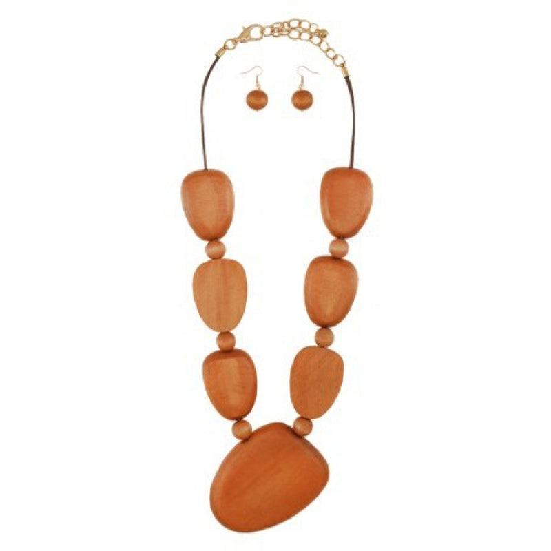 GEOMETRIC WOOD NECKLACE