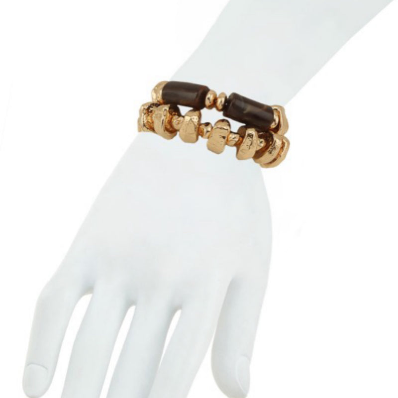 METAL BEADED ELASTIC BRACELETS