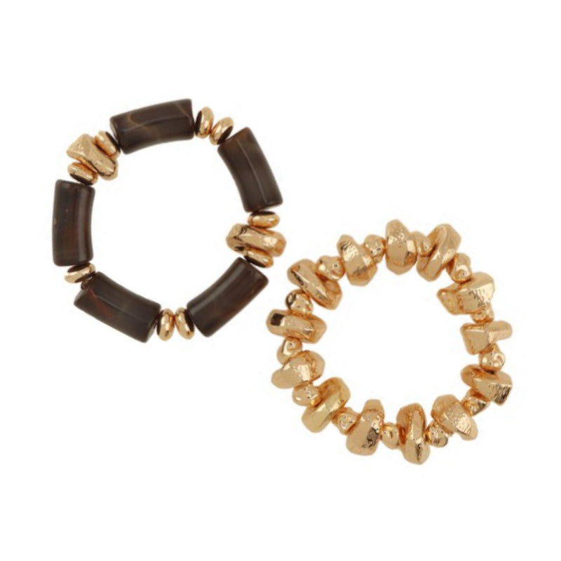 METAL BEADED ELASTIC BRACELETS