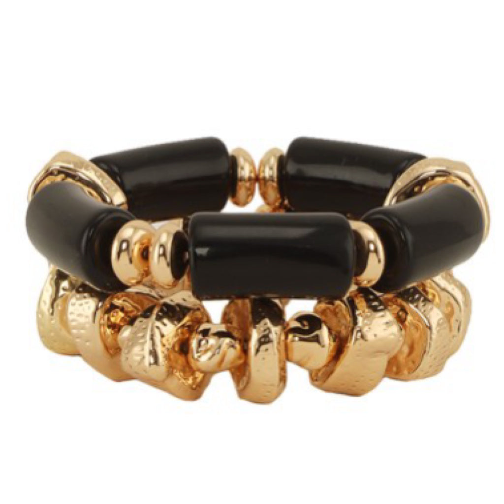 METAL BEADED ELASTIC BRACELETS