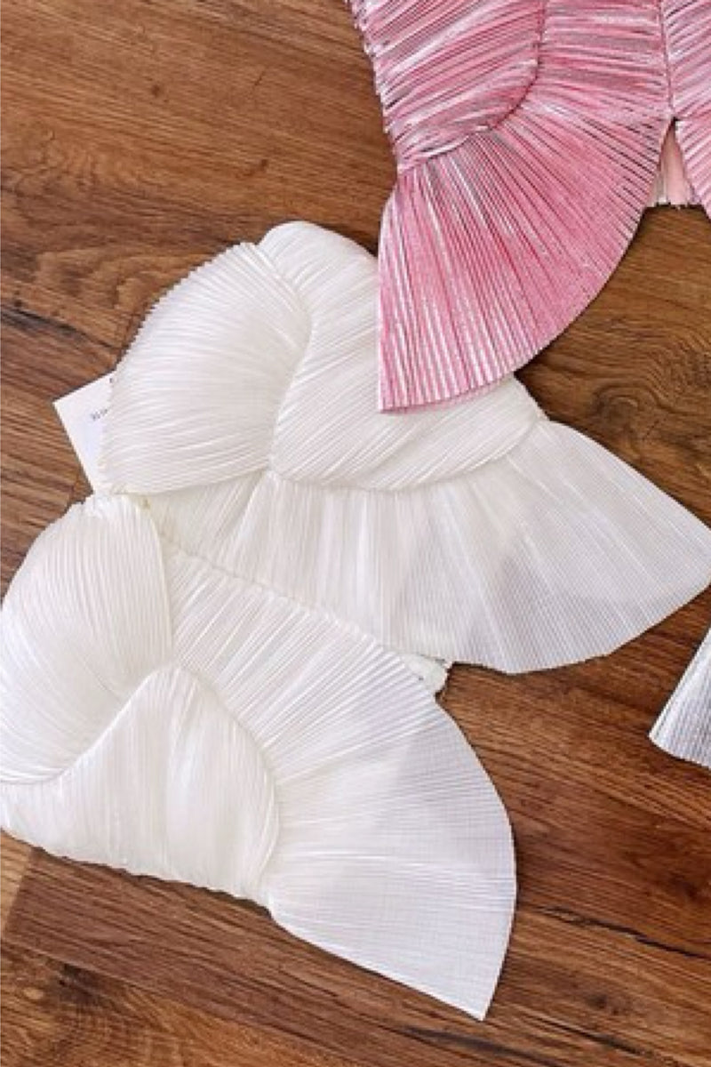 STRAPLESS PLEATED TOP