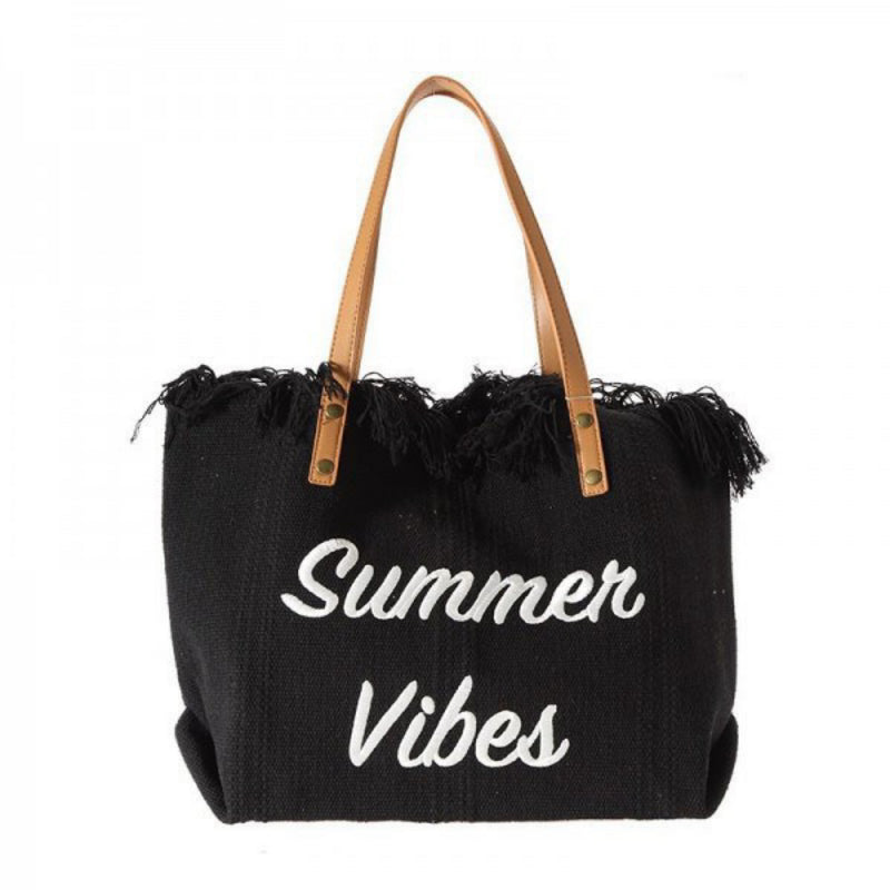 SUMMER VIBES CANVAS TOTE