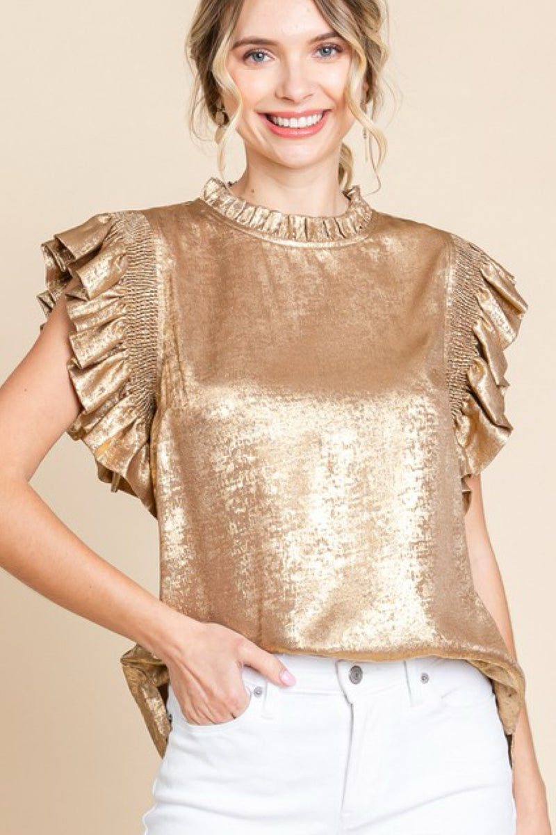 ALWAYS SHINY RUFFLE TOP