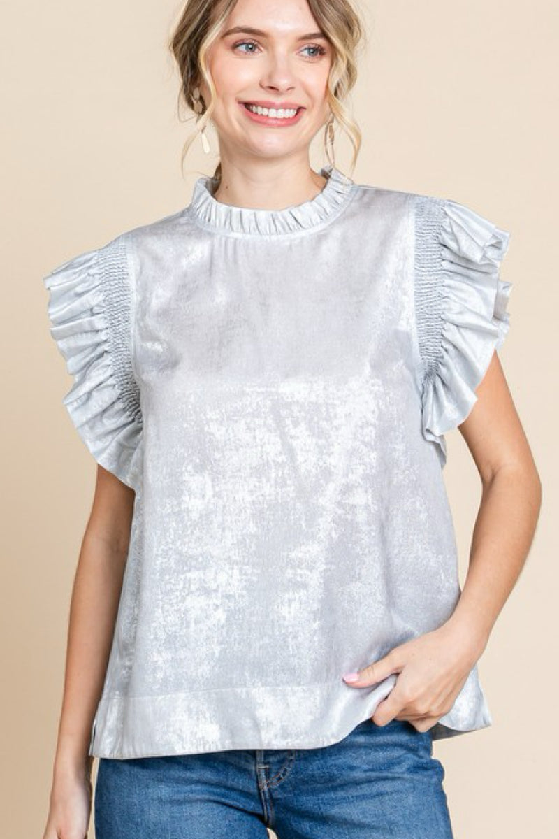 ALWAYS SHINY RUFFLE TOP