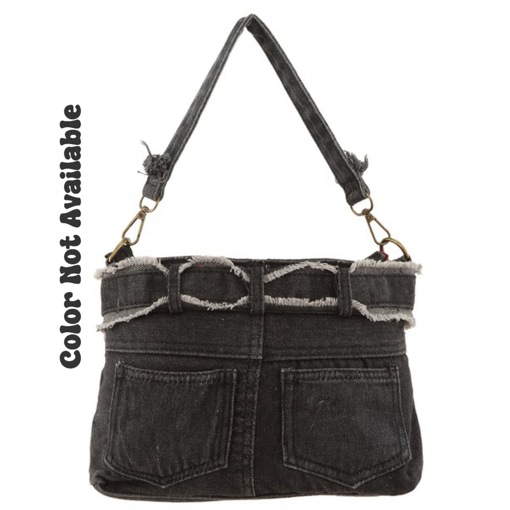 DENIM PANTS CROSSBODY BAG