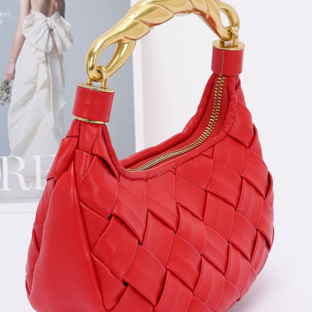 BRAIDED METAL HANDLE BAG